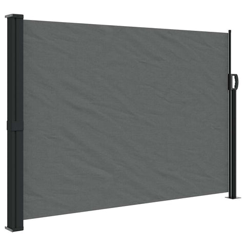 vidaXL Retractable Side Awning 140x300 cm in Anthracite - Weather-Resistant Polyester/PU Blend for Patios, Balconies & Gardens