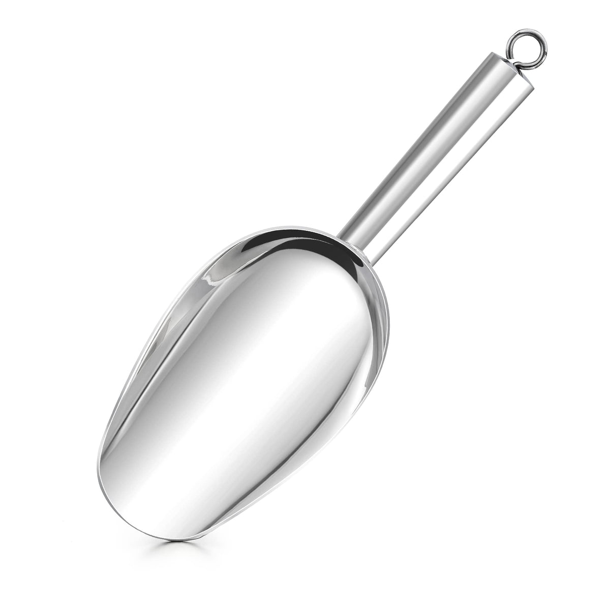 Herogo Ice Scoop, 12oz Stainless Steel Food Sweet Scoop, Metal Flour Scooper for Pet Coffee Candy, Multi-Use for Kitchen, Bar, Wedding, Buffet, Party, Durable & Mirror Finish, Dishwasher Safe