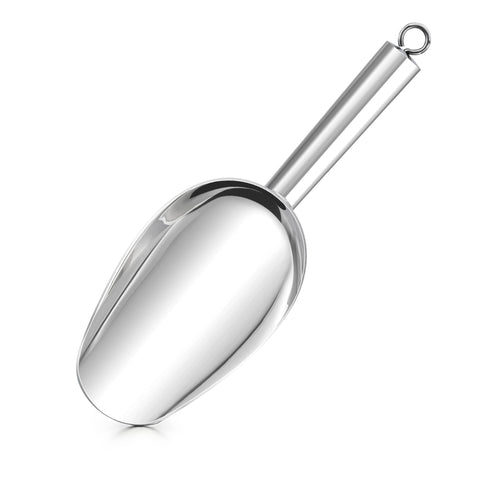 Herogo Ice Scoop, 12oz Stainless Steel Food Sweet Scoop, Metal Flour Scooper for Pet Coffee Candy, Multi-Use for Kitchen, Bar, Wedding, Buffet, Party, Durable & Mirror Finish, Dishwasher Safe