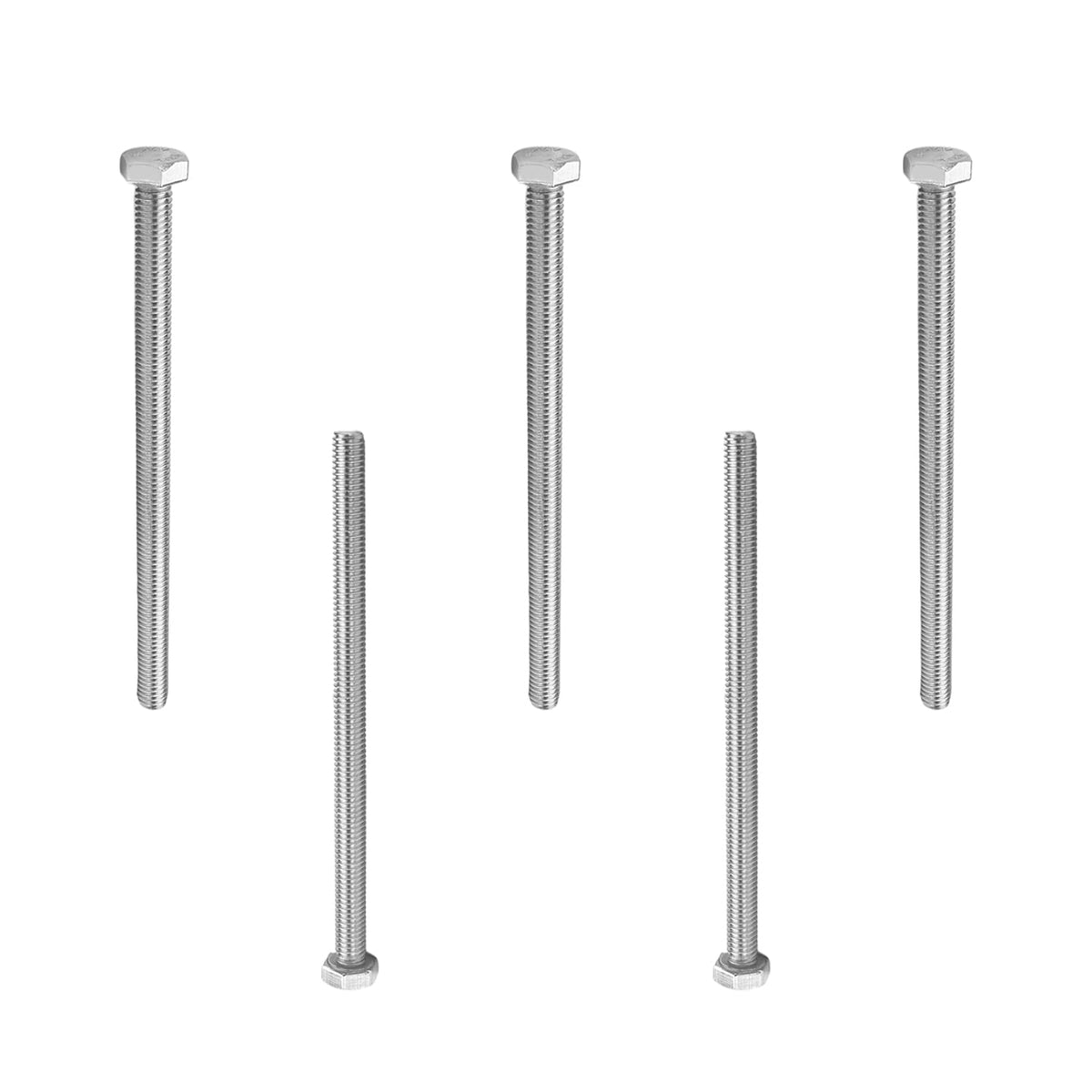 MroMax M6 Hex Bolt M6-1 x 100mm Hex Bolt Hex Head Screw Bolts 304 Stainless Steel Fully Threaded Hex Tap Bolts 5Pcs