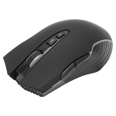 Wireless Gaming Mouse, 6400DPI 2.4Ghz Pro Optical Sensor Gaming Mechanical Mouse with 6 DPI Levels, RGB Color Backlight, Built in Rechargeable Battery, Ergonomic Design, Plug & Play(Black)