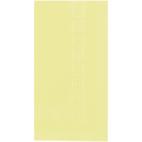 Disposable 3 Ply Paper Table Cover Fits 8' Tables, 53 x 108", Light Yellow