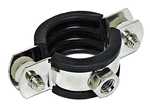 Stainless steel pipe clamp V4A with rubber inserts 40 - 43 mm, 1 1/4 in