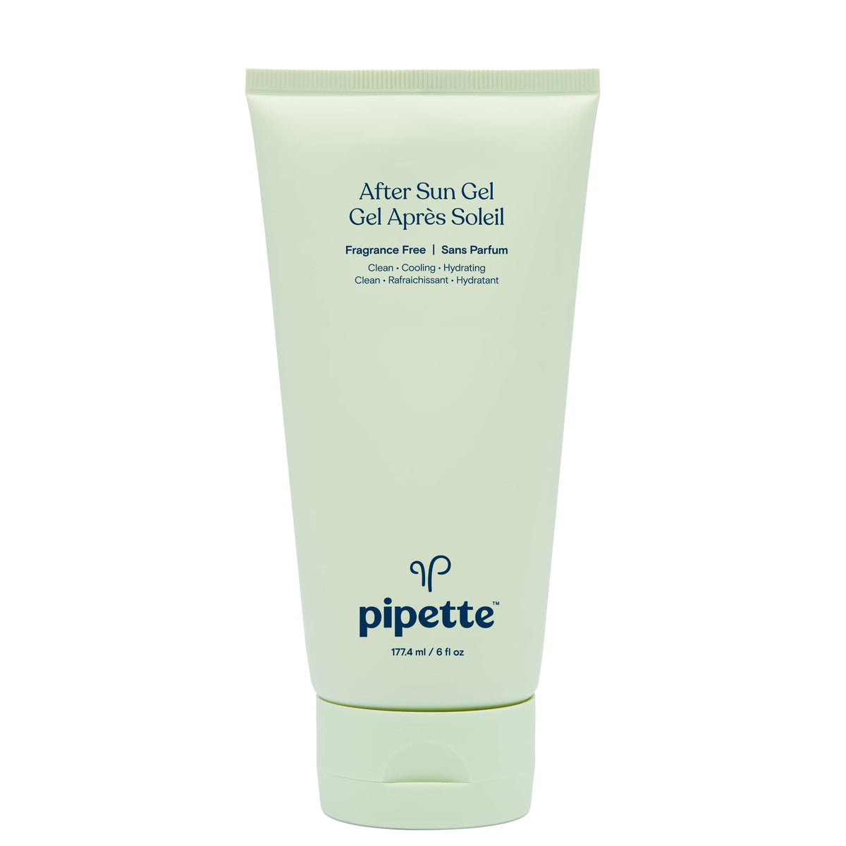 Pipette After Sun Gel - Cooling Moisturizing After Sun Care for Face and Body, Aloe Vera Gel with Squalane and Plant-Derived Ingredients, Sun Relief Skin Care, Fragrance-Free 6 oz