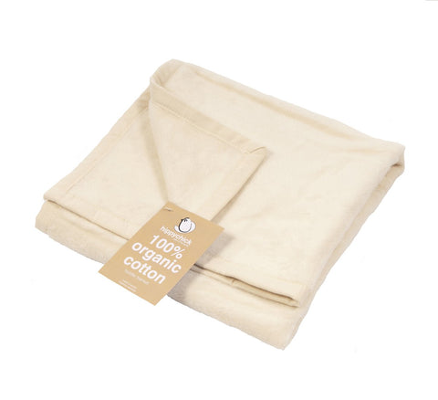 Hippychick Organic Cotton Fleece Baby Cot Blanket - The Wonderfully Soft and Safe Baby Blanket - Natural - 39"x59"