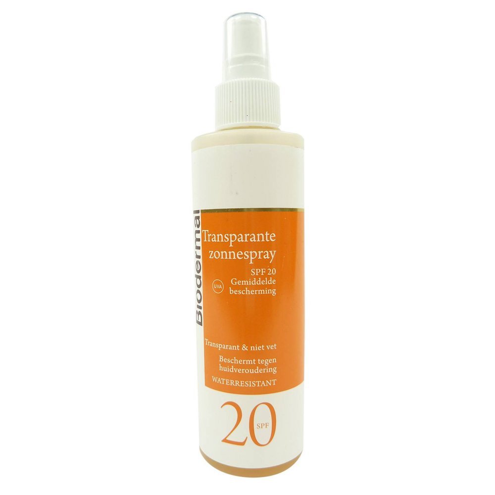 Biodermal Sun Care SPF 20 Transparent Wasserfest Sonnen Spray Schutz und Pflege 200ml