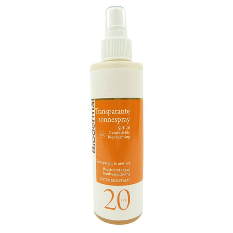 Biodermal Sun Care SPF 20 Transparent Wasserfest Sonnen Spray Schutz und Pflege 200ml