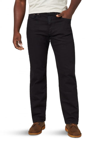 Wrangler Authentics Men's Classic 5-Pocket Relaxed Fit Jean, Black Flex, 36W / 36L