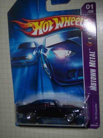 Hot Wheels Motown Metal Series #1 1970 Chevelle Black 5-Spoke Wheels #2006-86 Collectible Collector Car Mattel 1:64 Scale