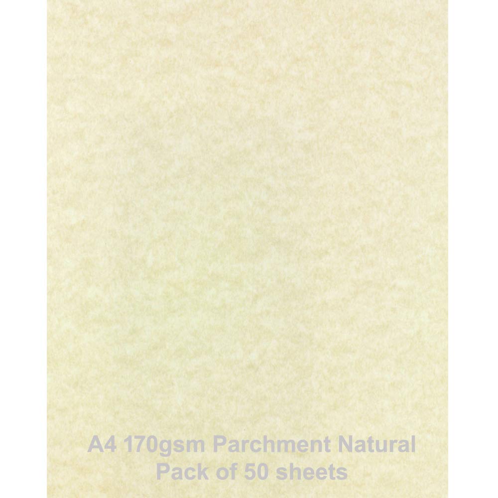 A4 170gsm Parchment Paper Natural Pack of 50 Sheets by ARK