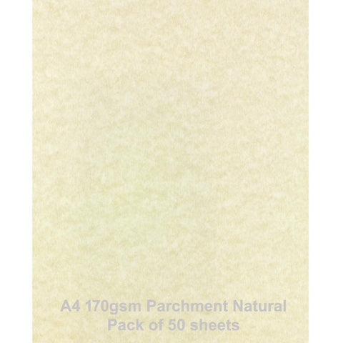 A4 170gsm Parchment Paper Natural Pack of 50 Sheets by ARK
