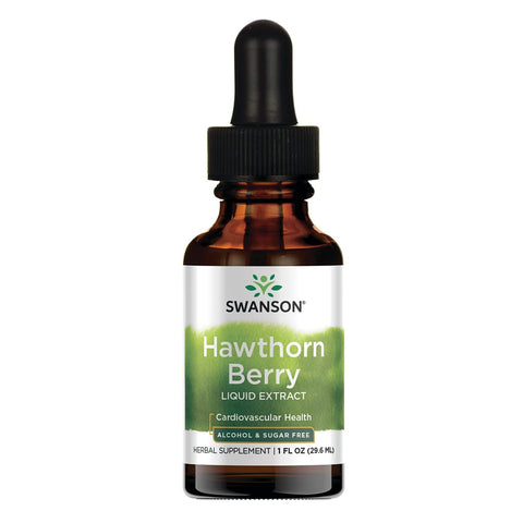Swanson Hawthorn Berry Leaf & Flower Liquid Extract (Alcohol-Free) 1 fl Ounce (29.6 ml) Liquid