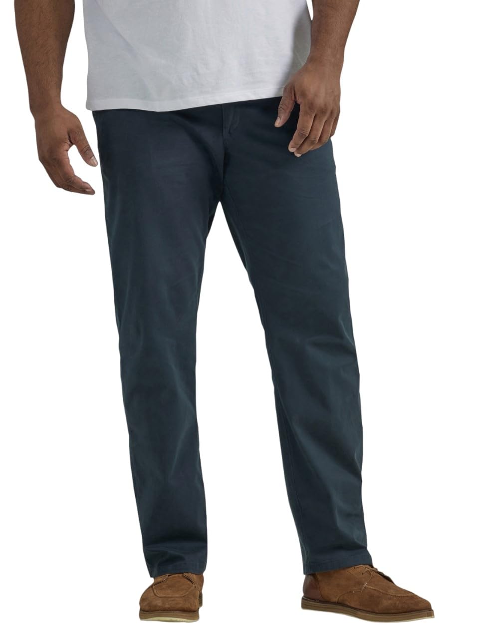 Lee Men's Big & Tall Extreme Motion Flat Front Regular Straight Pant Navy 44W x 32L