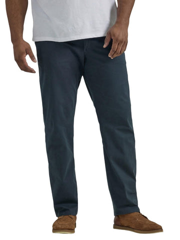 Lee Men's Big & Tall Extreme Motion Flat Front Regular Straight Pant Navy 44W x 32L