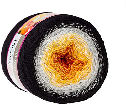 Yarn Art Flowers Yarn 55% Cotton 45% Acrylic 250gr 1094yds Multicolor Cotton Yarn Rainbow Crochet Yarn Spring Summer 2 Sport Yarn (259)