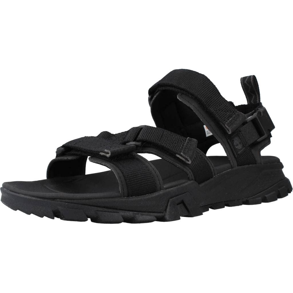Timberland Men's Garrison Trail Webbing-Strap Sandal, Jet Black, 13.5