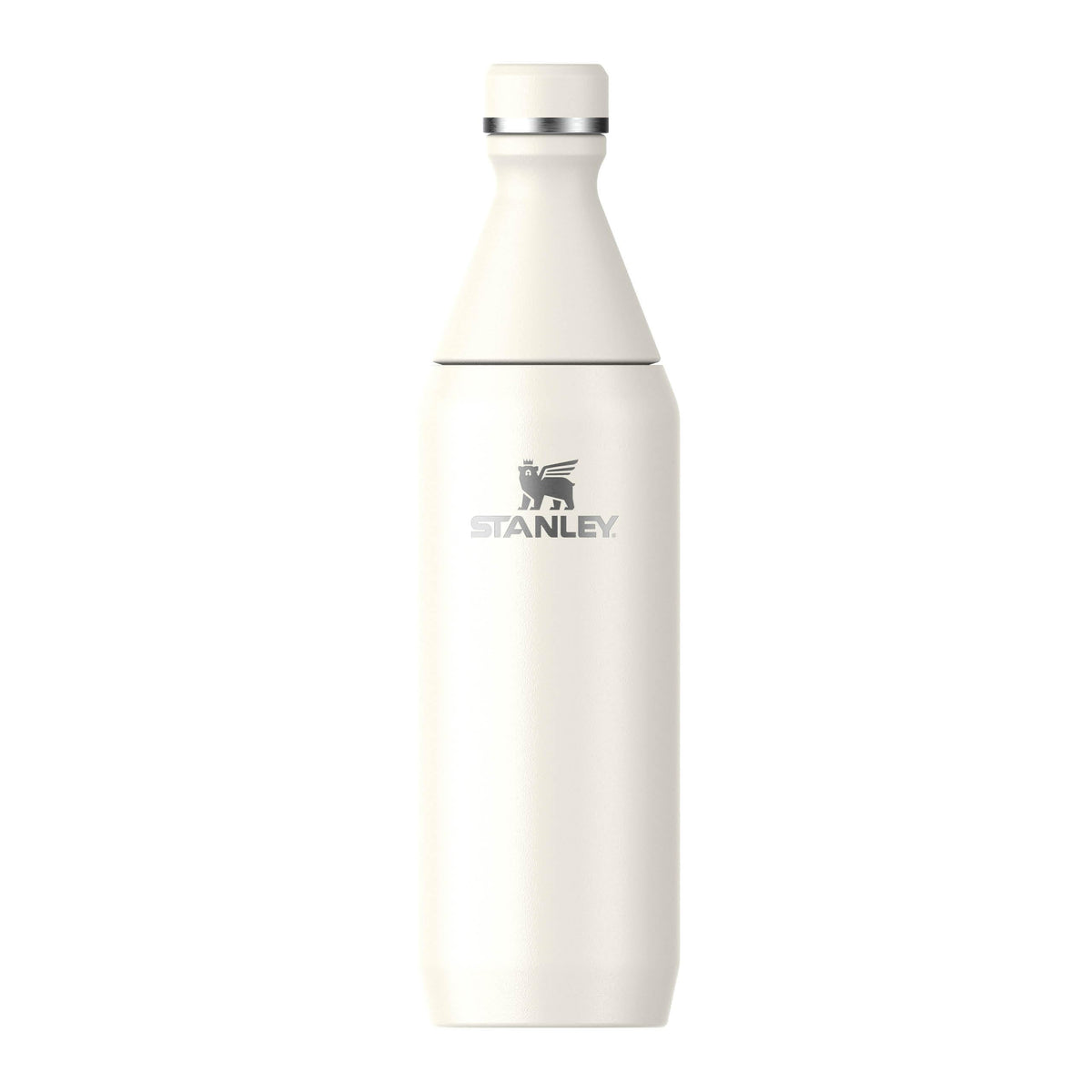 Stanley The All Day Slim Sports Water Bottle 0.6L - Cold For 6 Hours - Iced For 11 Hours - BPA-Free Recycled Stainless Steel Coffee Flask - Leakproof - Dishwasher Safe - Cream