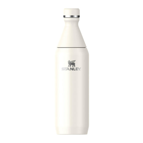 Stanley The All Day Slim Sports Water Bottle 0.6L - Cold For 6 Hours - Iced For 11 Hours - BPA-Free Recycled Stainless Steel Coffee Flask - Leakproof - Dishwasher Safe - Cream