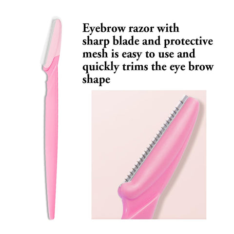 Generic Wooden Eyeliner Pencil, Waterproof Long Lasting Makeup Eye Liner, Easy Application, [5-in-1]Eyeliner *1; Eyebrow Razor *1; Eyebrow Stencil *3, Black #-0226082