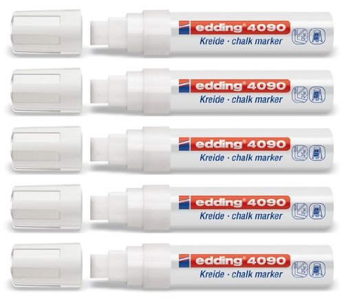 Edding 5Er Value Pack Windows/Chalk Marker Edding 4090 Diverse Faben to Select 5 Series Set in White