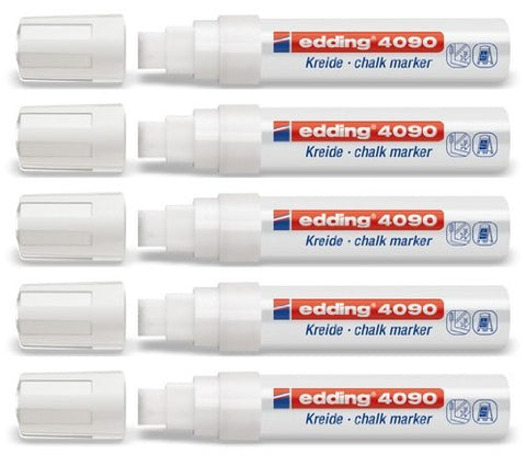 Edding 5Er Value Pack Windows/Chalk Marker Edding 4090 Diverse Faben to Select 5 Series Set in White