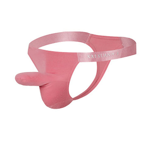 Legou Men's sexy underwear low waist breathable thong Pink L