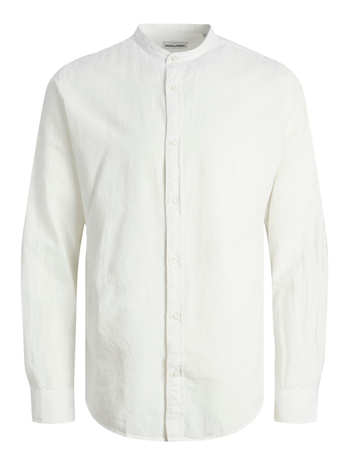 JACK & JONES Men's Jjelinen Ls Sn Band Shirt Pants, White, L