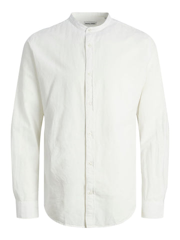 JACK & JONES Men's Jjelinen Ls Sn Band Shirt Pants, White, L
