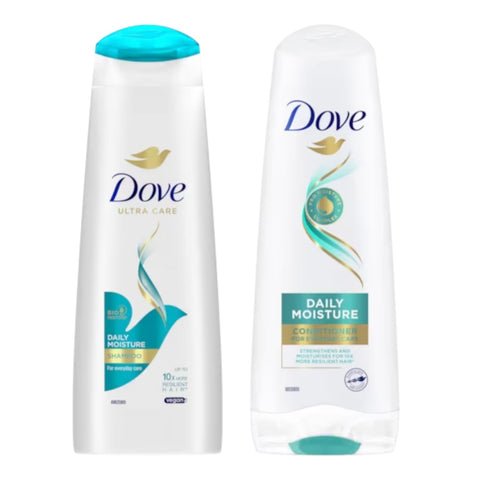 Dove Ultra Care Daily Moisture Shampoo 400ml and Conditioner 350ml | for Everday Use | 2 Pack