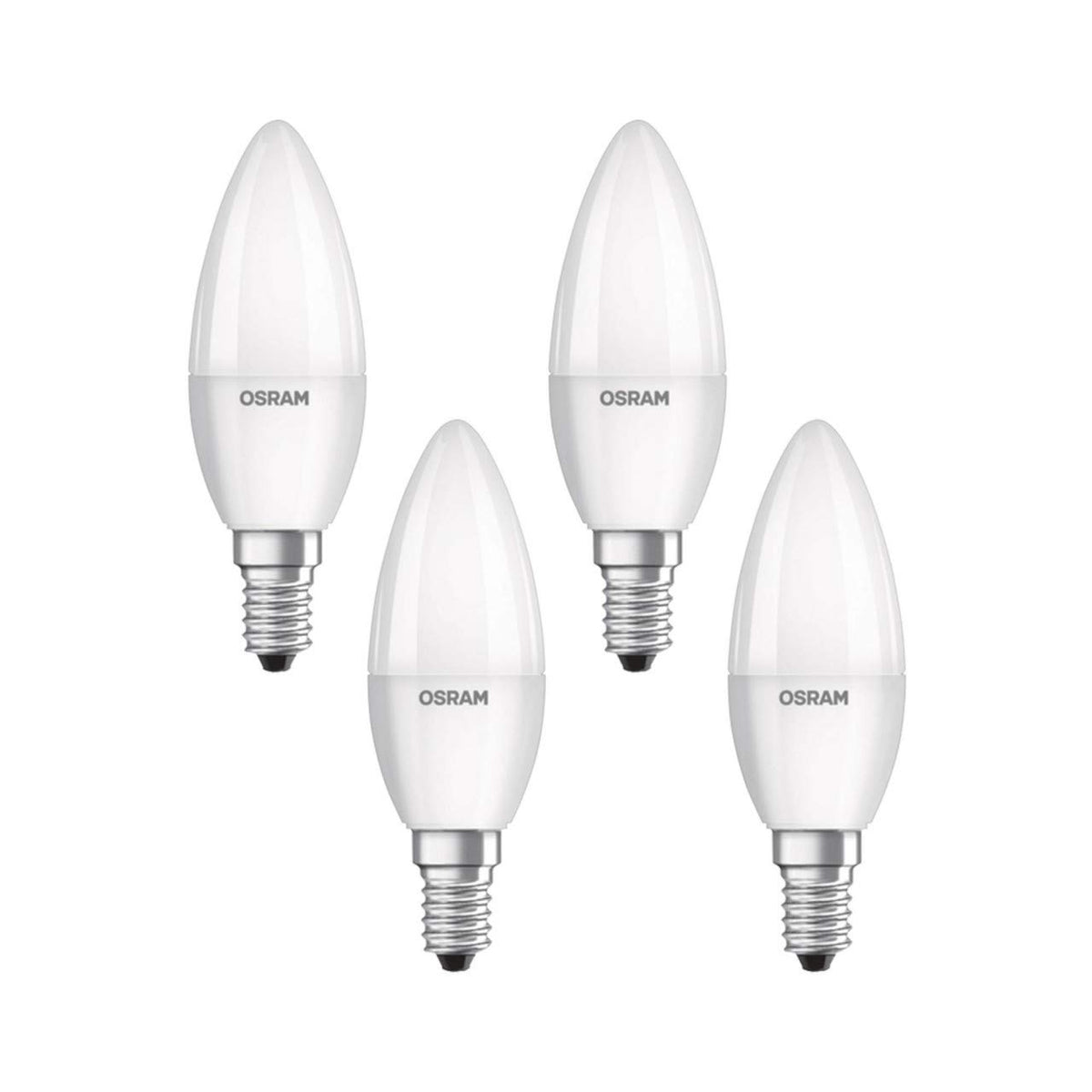 OSRAM LED Base Classic B / LED-lamp in candle shape with E14-base / not dimmable / replacement for 40 Watt / Matt / cool white - 4000 Kelvin, 4 Count (Pack of 1)