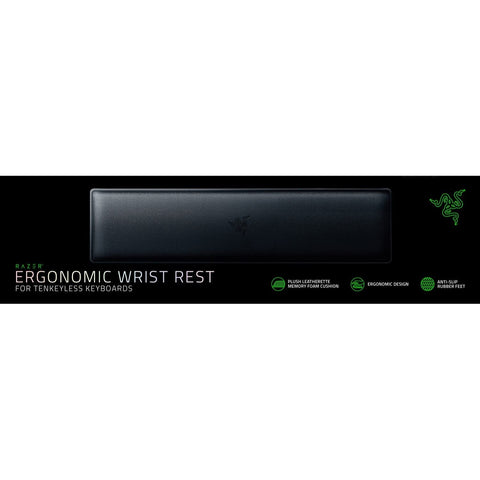 Razer Ergonomic Wrist Rest for tenkeyless Keyboards: Plush Faux Leather, Memory Foam, Non-Slip Rubber feet