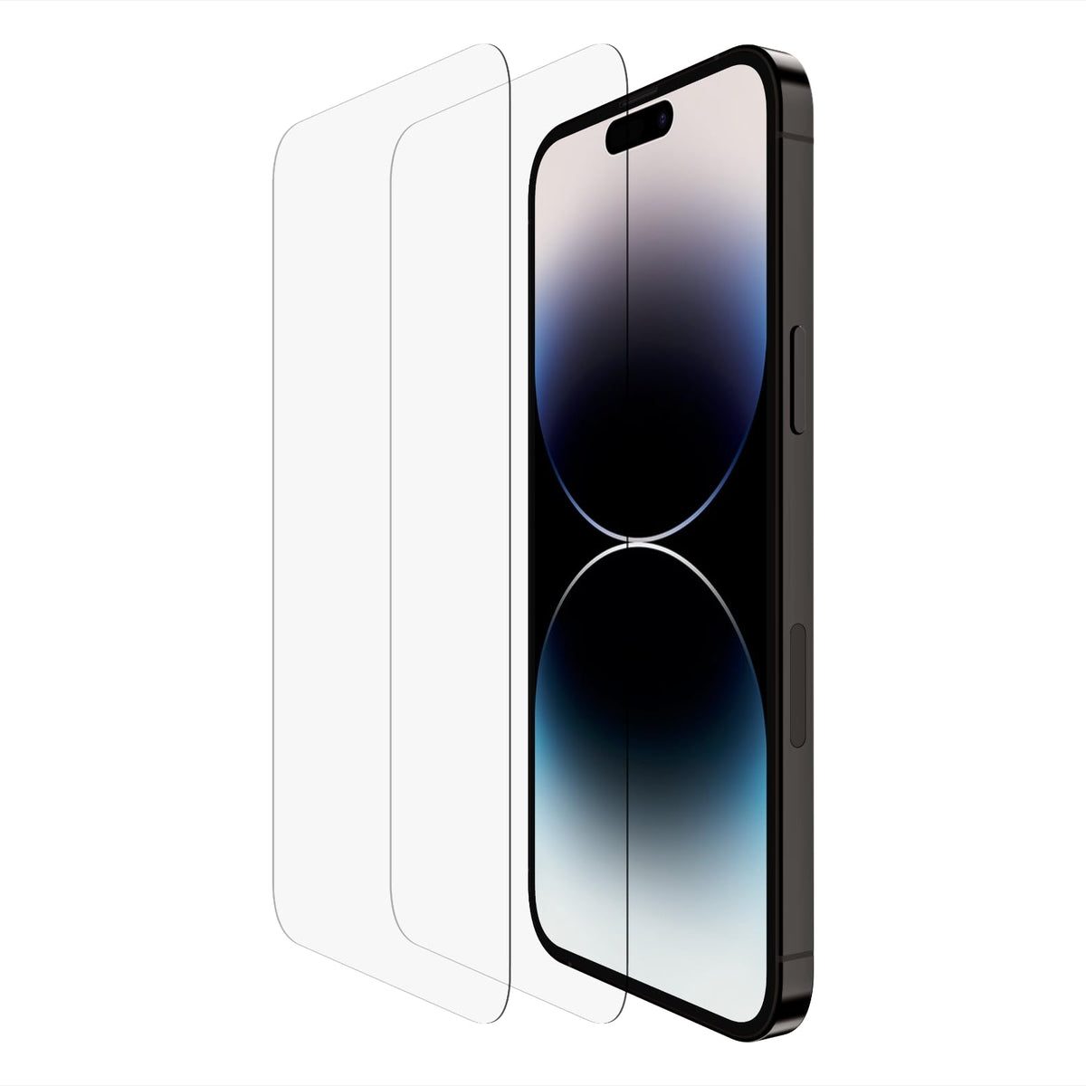 Belkin TemperedGlass iPhone 14 Pro Max Screen Protector - iPhone 14 Pro Accessories - Easy Application W/ Installation Tray - Tempered Glass Antimicrobial Screen Protector - 9H Hardness Tested (2-Pack)
