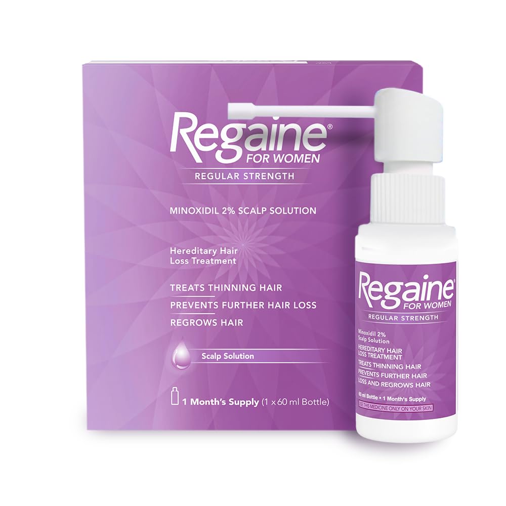 Regaine for Women Regular Strength Scalp Solution (1x 60ml bottle), Hair Regrowth Treatment for Hereditary Hair Loss, Female Hair Loss Solution with 2% Minoxidil