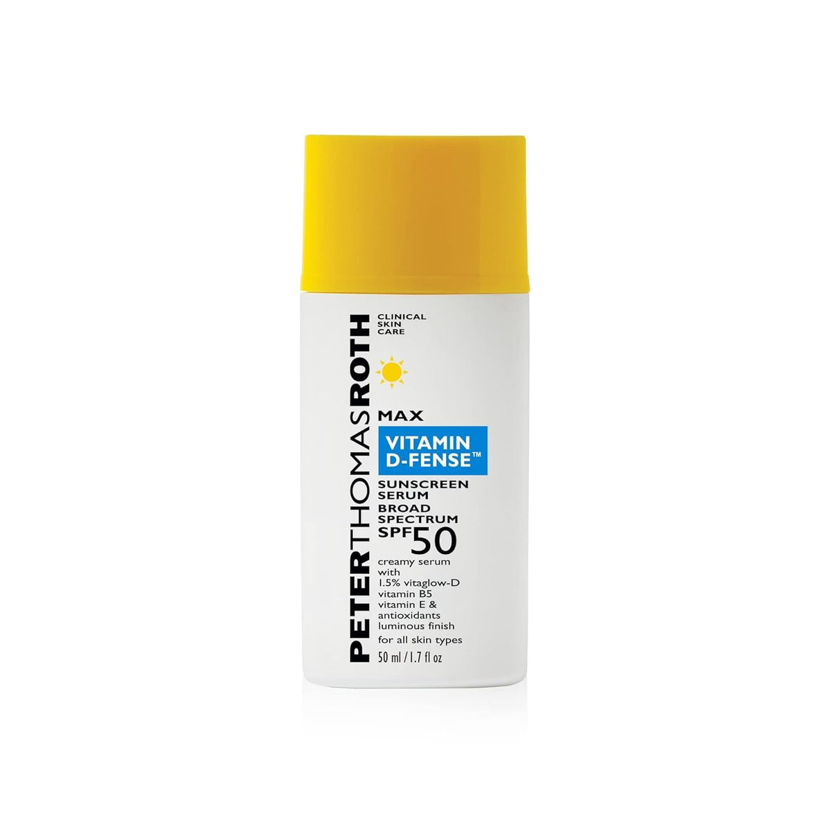 Peter Thomas Roth | Max Vitamin D-Fense Sunscreen Serum Broad Spectrum SPF 50, Sunscreen Serum For Face, SPF Moisturizer