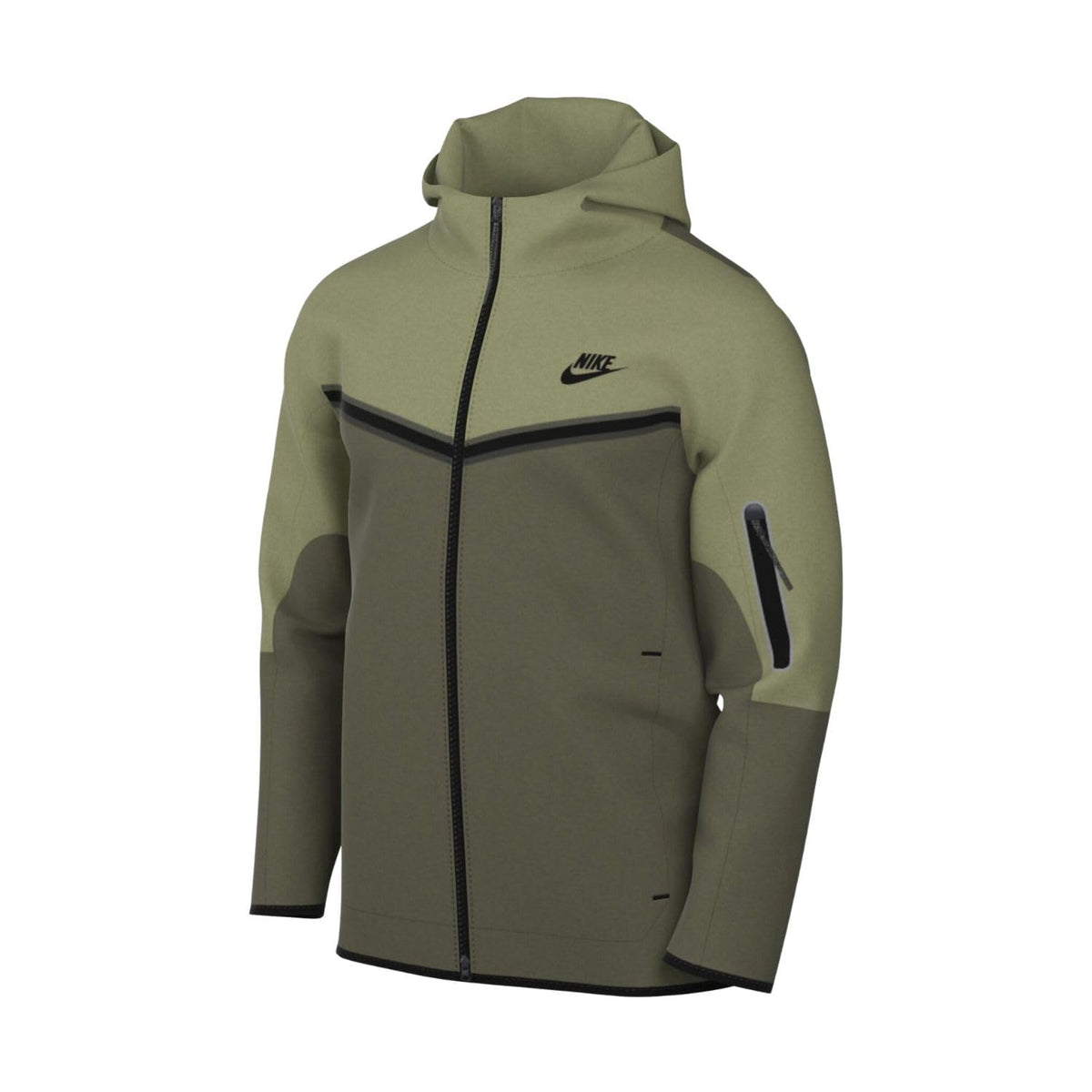 Nike Sportswear Alligator/Medium Olive/Black Tech Fleece Full-Zip Hoodie - L