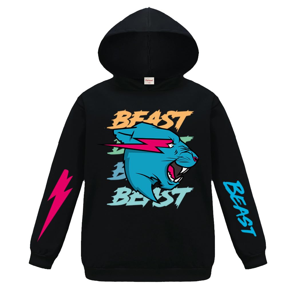 Forlcool Youtube Game Merch Pullover Hoodie for Boys and Girls Tops Jumper (Black,7-8 Years,7 Years,8 Years)