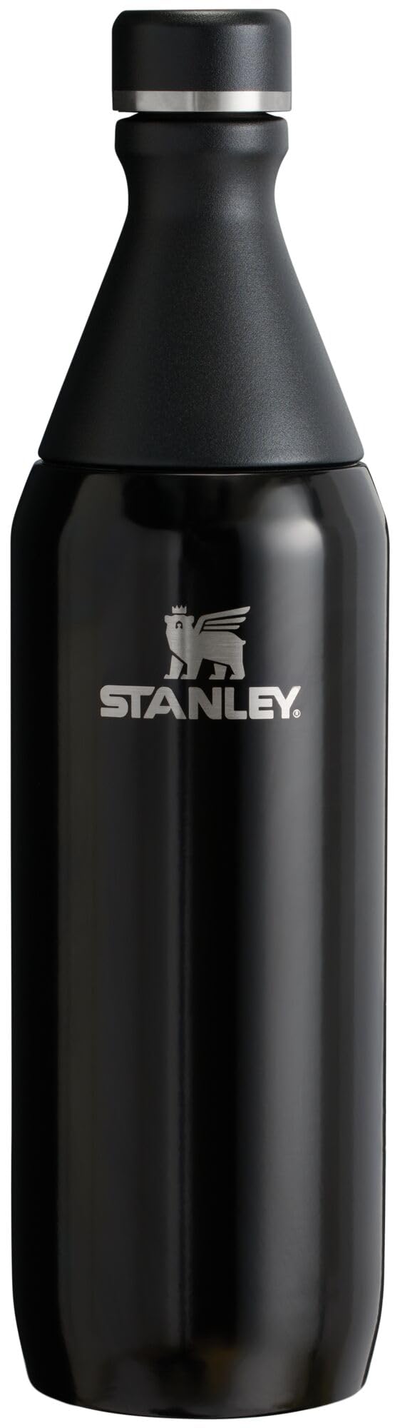 Stanley Water Bottle, Slim All Day Bottle, 20 Oz, Lid with Leak Proof Seal, Slim Design for Travel and Gym, Insulated Stainless Steel, BPA Free, Black