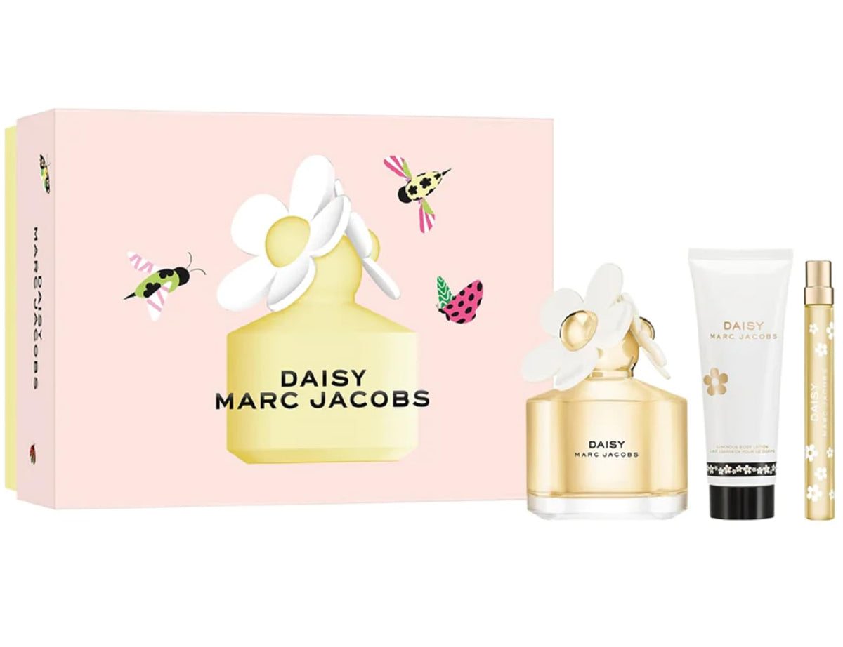 Marc Jacobs Daisy for Women - 3 Pc Gift Set 3.3oz EDT Spray, 0.33oz EDT Spray, 2.5oz Body Lotion