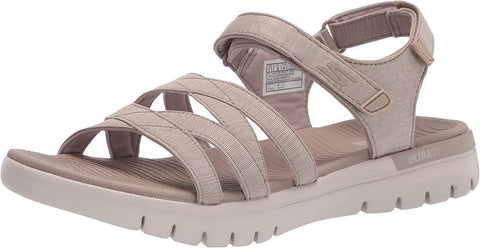 Skechers Women's Ankle Strap Fisherman Sandal, Taupe, 10