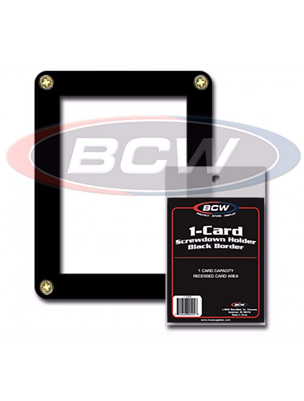 BCW Single Card Screwdown Holder - Black Border - Baseball, Football, Basketball, Hockey, Nascar, Sportscards, Gaming & Trading Cards Collecting Supplies