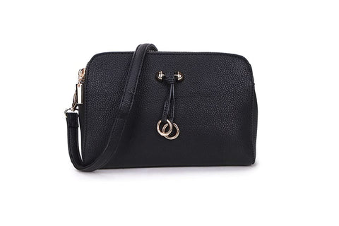 Long & Son Womens Medium Shoulder & Cross Body Hand Bags 23327 (Black)