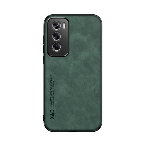 Kepuch Silklike Case Compatible for Oppo Reno 12 Pro - Magnetic Holder Built-in Metal Plate Cover Bumper - Green