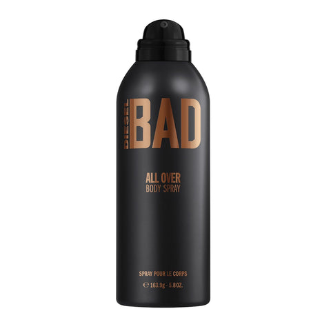 Diesel Bad Deodorizing Body Spray for Men, Seductive, Fresh, Masculine and Sexy Scent, Notes of Bergamot, Tobacco and Caviar Accord