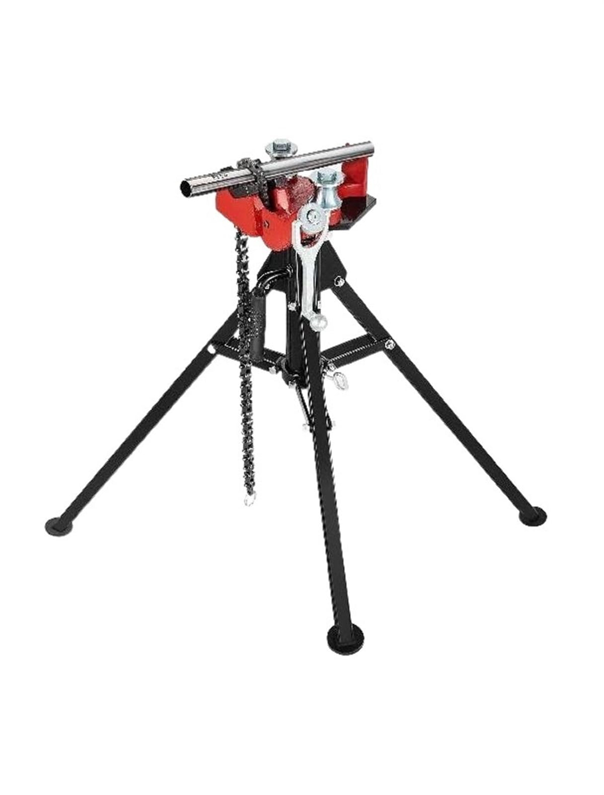 Steel Tripod Pipe Chain Vise 1/8-5in Capacity Foldable Legs Tri-Stand Bench Vice for Fixing Supporting Bending Metal Pipes