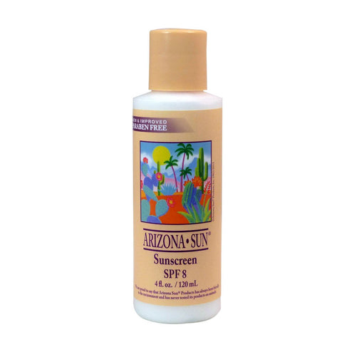 Arizona Sun Sunscreen SPF 8 - 4 oz - A Sun Protection Sun Screen Lotion - Oil Free -Face and Body Sunblock- Sun Block for Outdoors