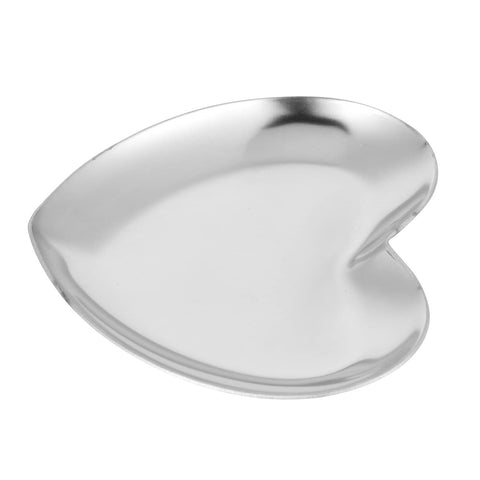 Nail Palette, Nail Palette Nail Palette Heart Shaped Art Palette Stainless Steel Palette Makeup DIY Paint Color Mixing Tray Nail Art Palette Resin(Silver)