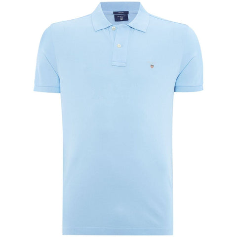 GANT Men's Solid Pique Rugger Short Sleeve Polo Shirt, Blau (CAPRI BLUE 468), Medium (Manufacturer Size: Medium)