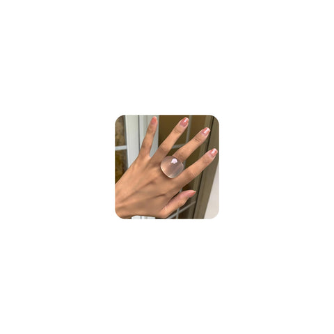 Chunky Resin Ring for Women Teen Girls?Colorful Acrylic Candy Finger Rings Y2k Aesthetic Ring Cute Resin Plastic Ring Pretty Jewelry Gifts (Transparent)
