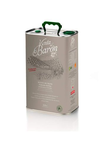 Venta del Barón - Voted The World's Best Olive Oil - Extra Virgin Cold Pressed - High in Polyphenols - (2,5 L)