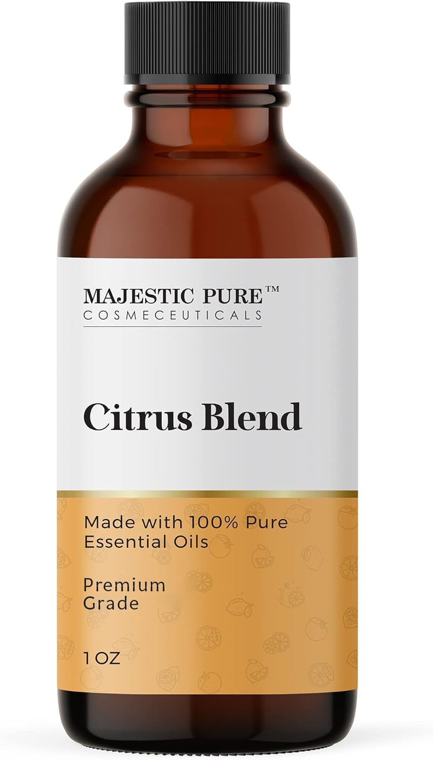 Majestic Pure Citrus Essential Oil Blend | 100% Pure & Natural Therapeutic for a Joyful, Positive Aroma | Pink Grapefruit, Orange, Spearmint, Lemon Essential Oil for Diffusers & Aromatherapy | 1oz